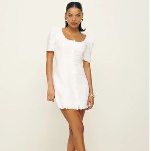 Reformation Anabella Linen Dress Ivory - Size 6